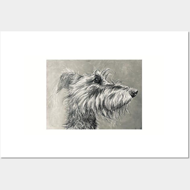 Grey Scruffy Lurcher Wall Art by Merlinsmates